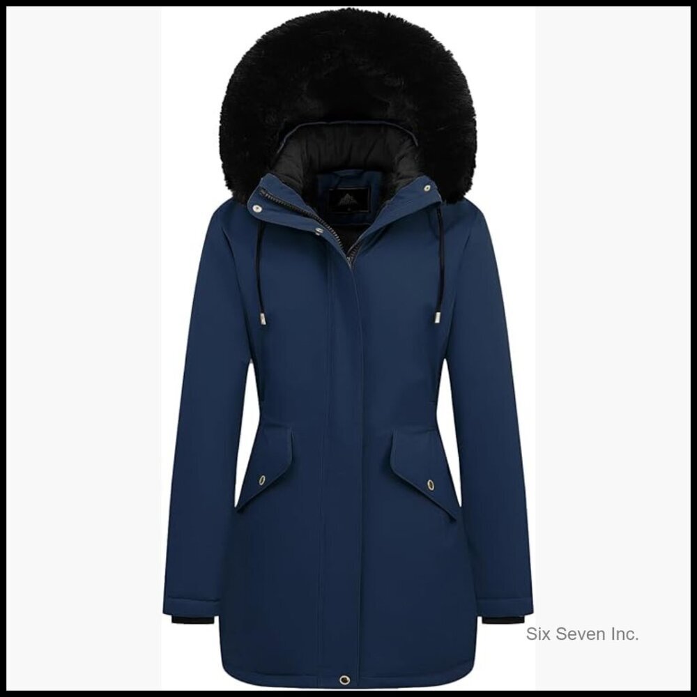 Long Winter Down Coat Thicken Fleece Lined Parka Puffer Jacket